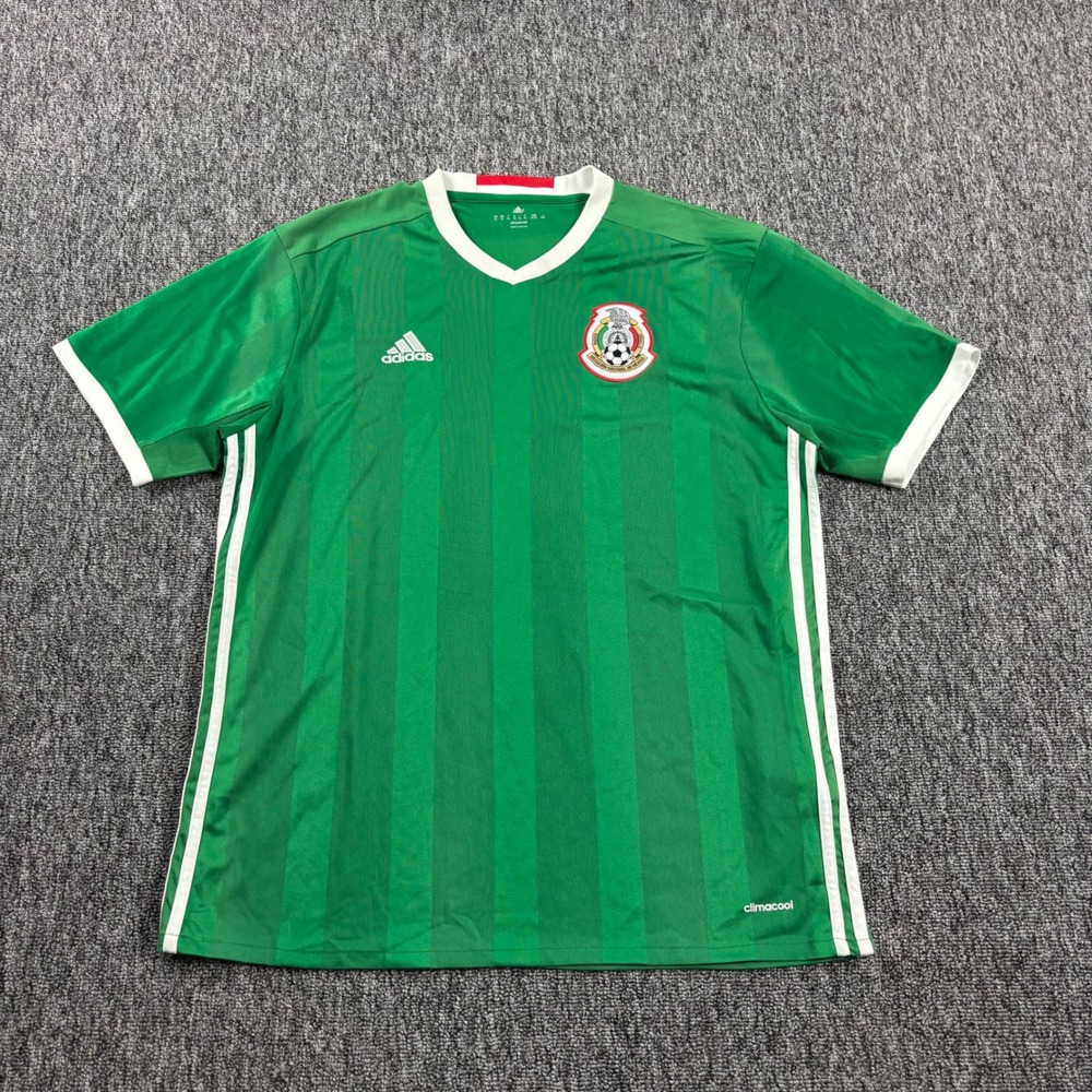 2016 Adidas Mexico National Soccer Jersey XL Green Home Kit Climacool Football